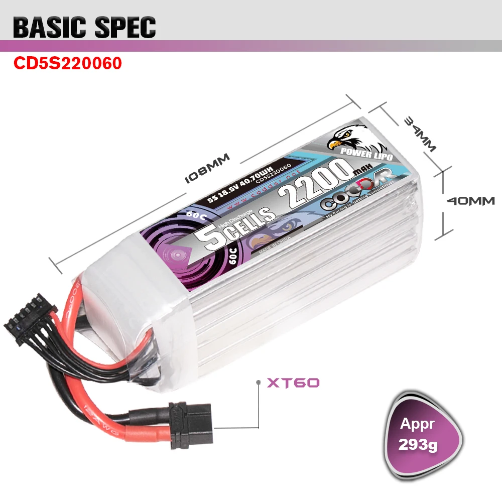 CODDAR 5S bateria Lipo 2200mAh 18.5V 60C dla dron FPV zdalnie sterowany Quadcopter helikoptera samolot hobbysboat RC 5S akumulator