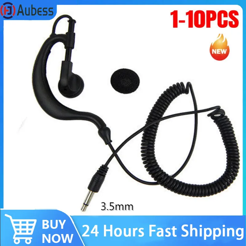 3.5mm Air Tube Listen Only Earpiece Single Side Headphones In Ear Heavy Bass Earbuds Wired Talkie Headset For MP3 Smartphones