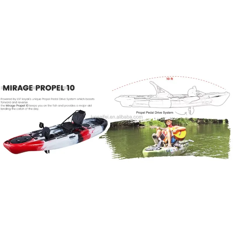 Гладкая и долговечная педальный каяк для морской рыбалки на корпусе для одного человека с различными цветами на выбор