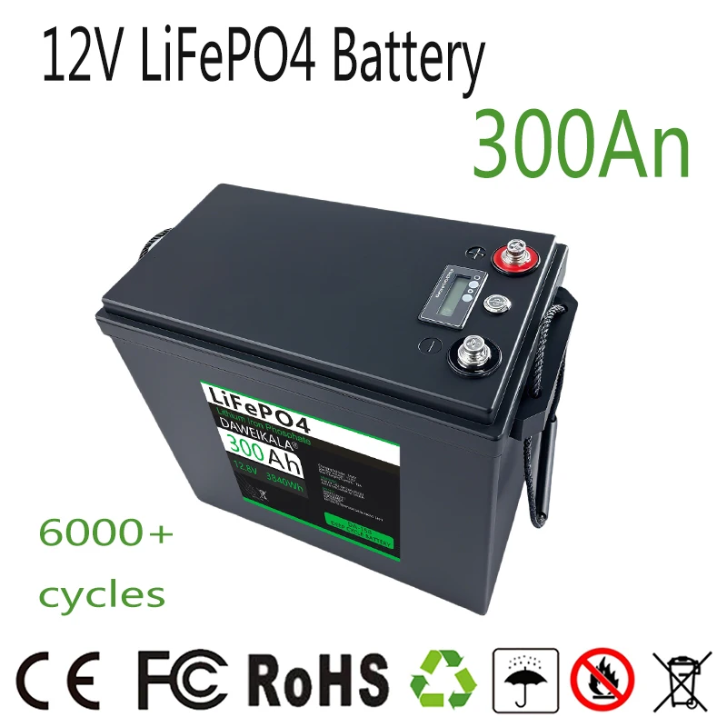 بطارية LiFePO4 100Ah 12V/24V 12V 200Ah 300Ah ليثيوم مع BMS محسن 8000-15000 دعم الدوائر العميقة في السلسلة/المتوافقة #1
