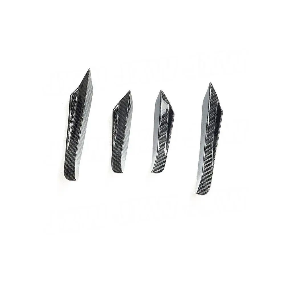 For BMW 3 Series G20 2019 2020 Dry Carbon Fiber Front Bumper Side Trim Canards Fins Flaps Sticker Spoiler 4 PCS/Set FRP