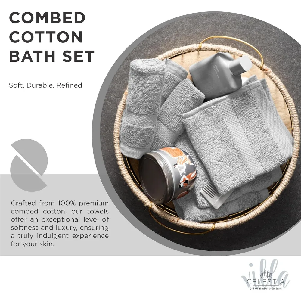 مجموعة مناشف حمام قطنية مستدامة: 18 مناشف حمام، 6 مناشف يد، 8 مناشف - ناعمة ماصة، قطن ممشط يدوم طويلاً #2