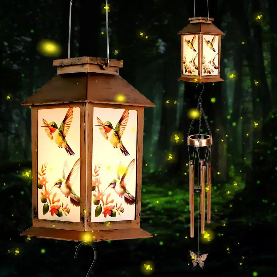 

Уличный фонарь-колокольчик с ветряными колокольчиками, подарок для уличных двориков и садов, подходит для женщин, мам, бабушек, сестер.