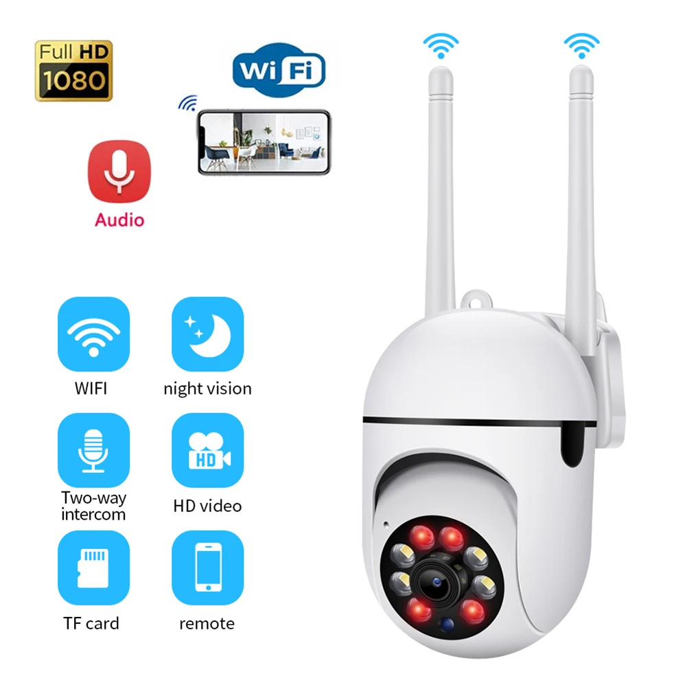 

2MP Wireless Camera HD 1080P Night Vision Wifi IP Camera Two-way Audio Remote Surveillance Camera Ai Human Detect Auto Tracking