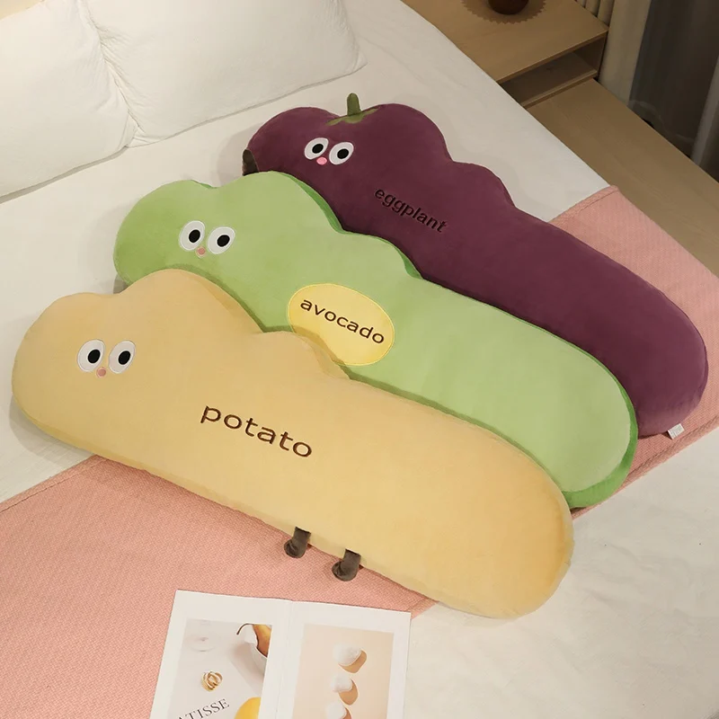 Cartoon Vegetable Long Body Pillow, Cloud Potato Eggplant Avocado Plush Cushion, Soft Hugging Pillow Home Decor for Gifts.