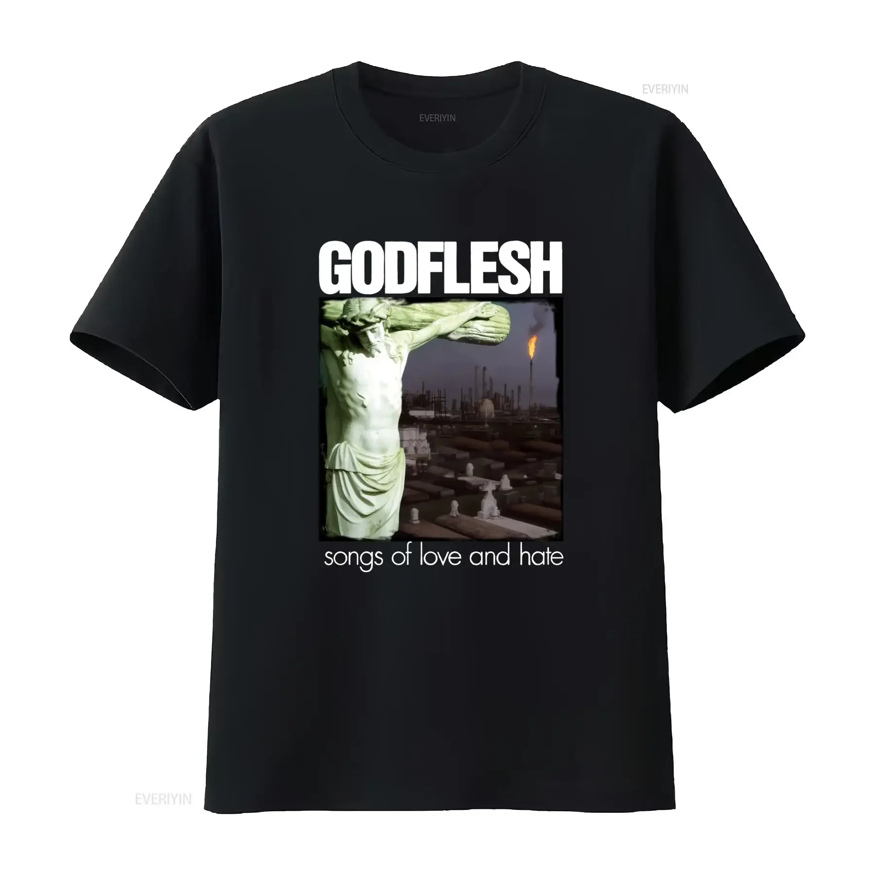 Godflesh Songs Of Love and Hate Print Cotton Black T Shirt Available in Full Sizes S 4XL vintage Washed graphic Stylish