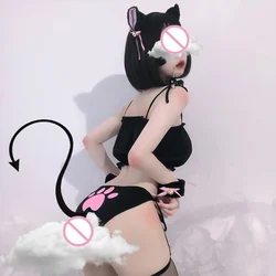 GUUOAT Sexy Cosplay Erotic Costume Cute Secret Cat Shoulder Straps Porn Underwear Role Play Rejuvenation Naughty Outfit Lingerie