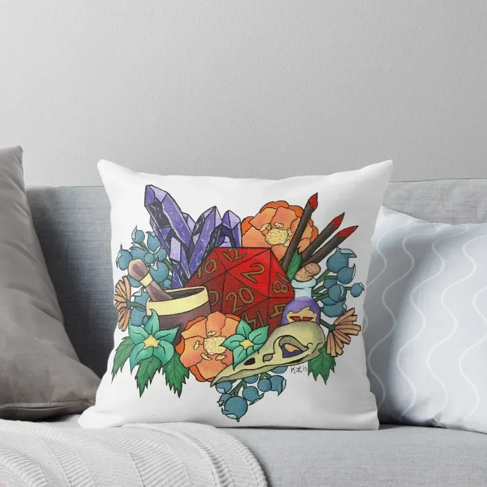 Campaign Zero - d20 Collage Throw Pillow Embroidered Cushion Cover Pillowcases Bed Cushions pillow