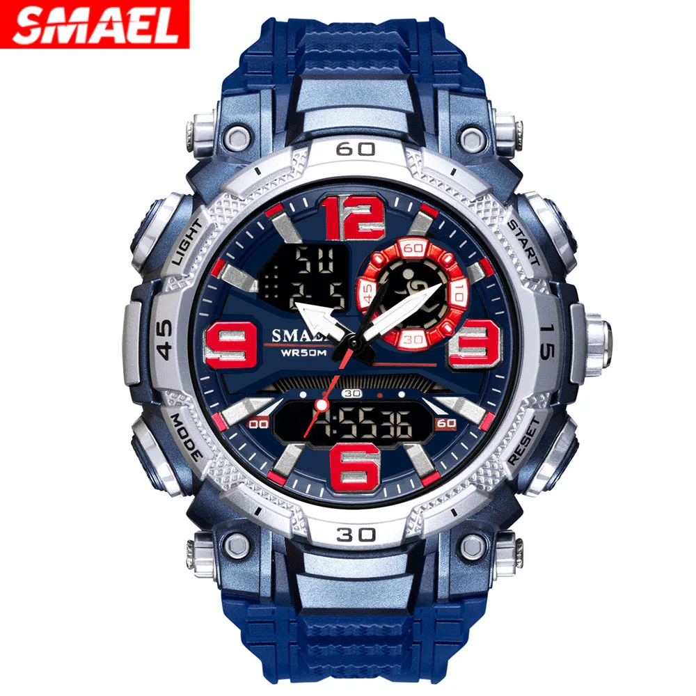 

Smael dual display digital watch - waterproof, luminous, alarm, and calendar - perfect for teens and students