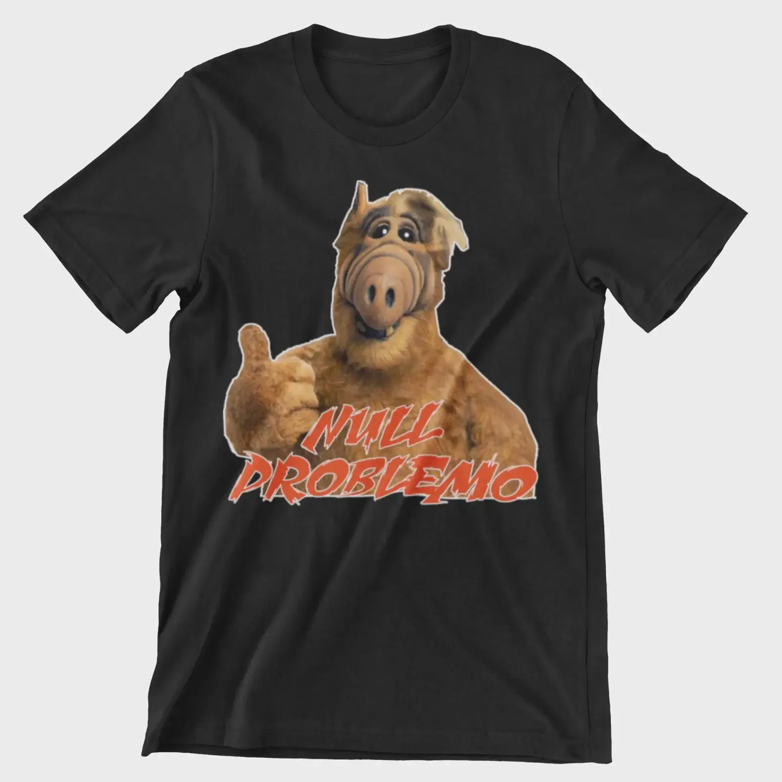 ALF Null Problemo 80er-Serie Melmac Ufo Cult Fun T-Shirt XS 5XL F24 Vintage gewaschenes, atmungsaktives Unisex-Oberteil für den Alltag