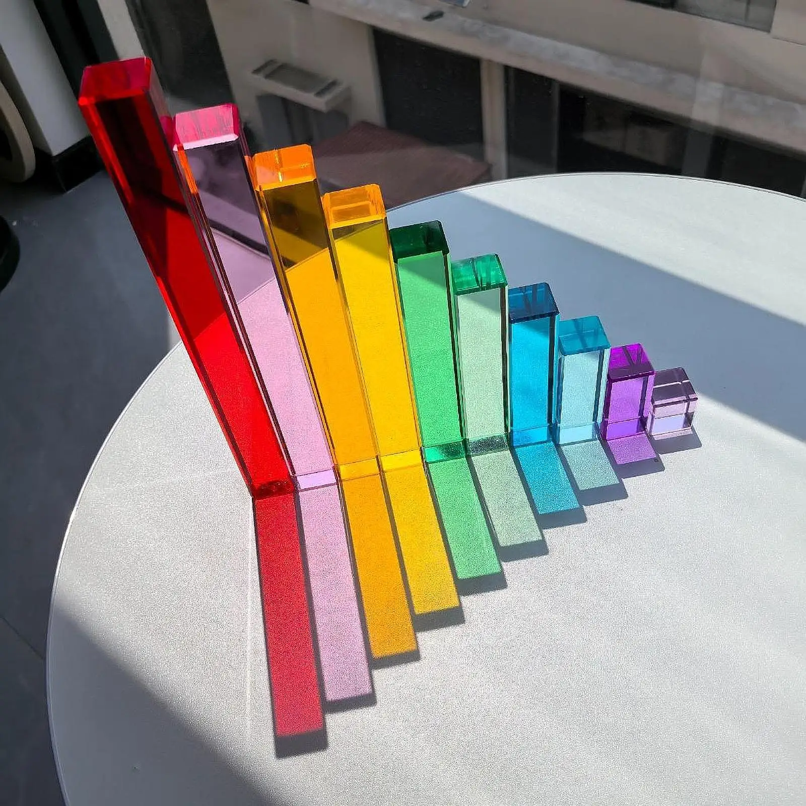 Zestaw klocków tęczowych Zabawki do treningu sensorycznego Umiejętności motoryczne Kolorowe zabawki edukacyjne Gra w układanie dla maluchów i dzieci