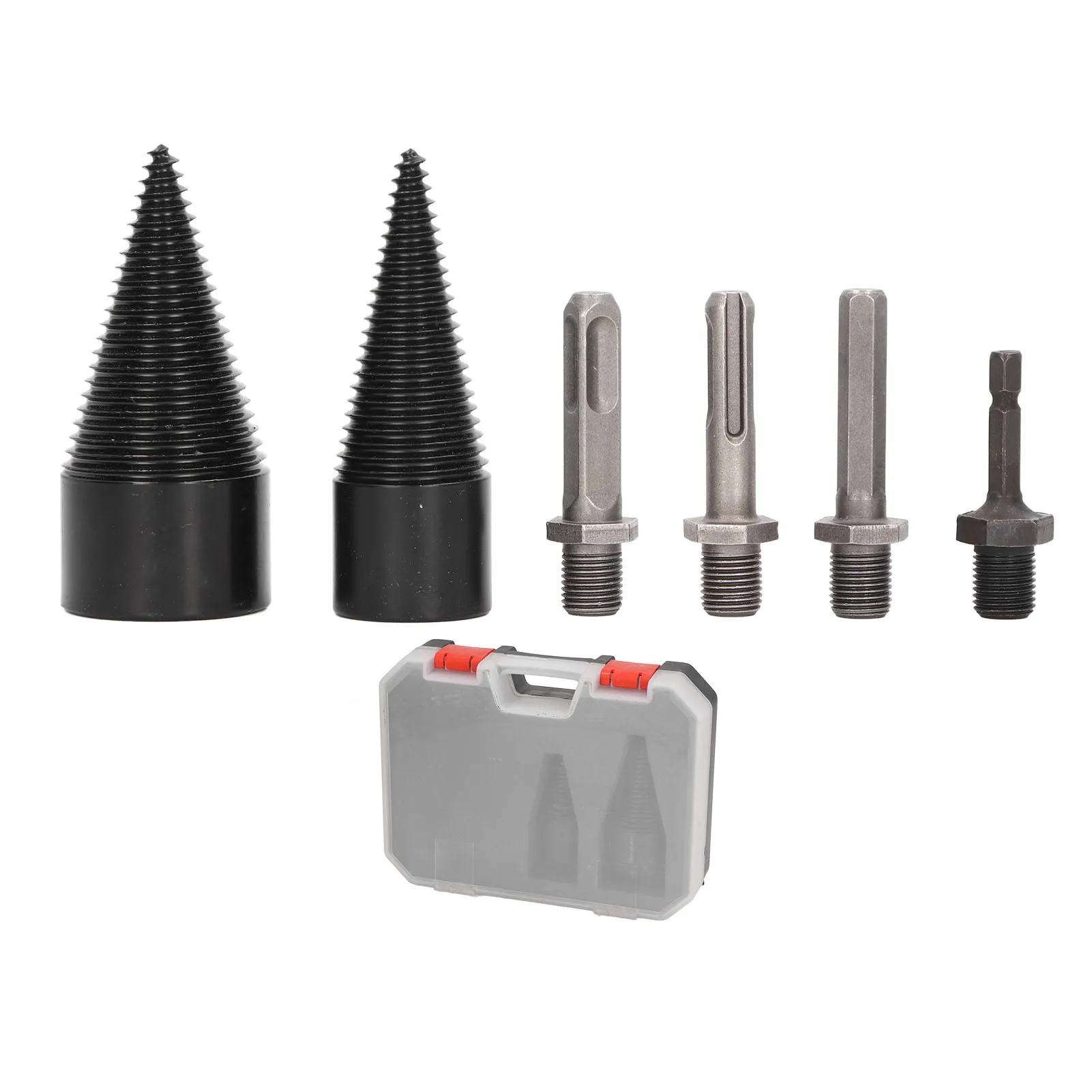 

Cone Drill Bit Wood Splitter Drill Bit 32mm 42mm Detachable Heavy Duty Splitting Cone Drill Bit with 4 Handles for Camping