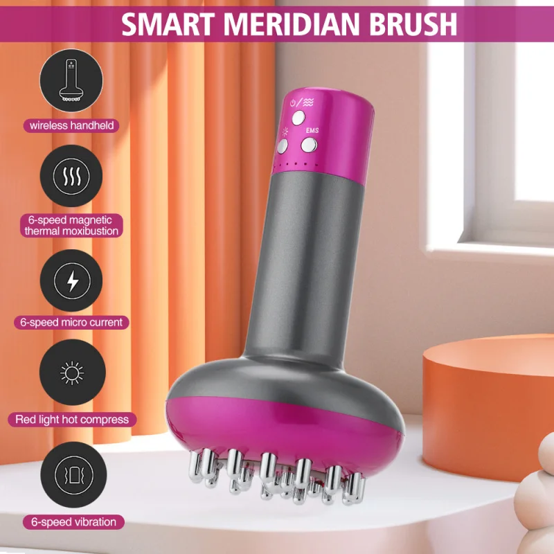 

Handheld Massager Vibration Heat Body Slimming Massager Guasha Meridian Brush