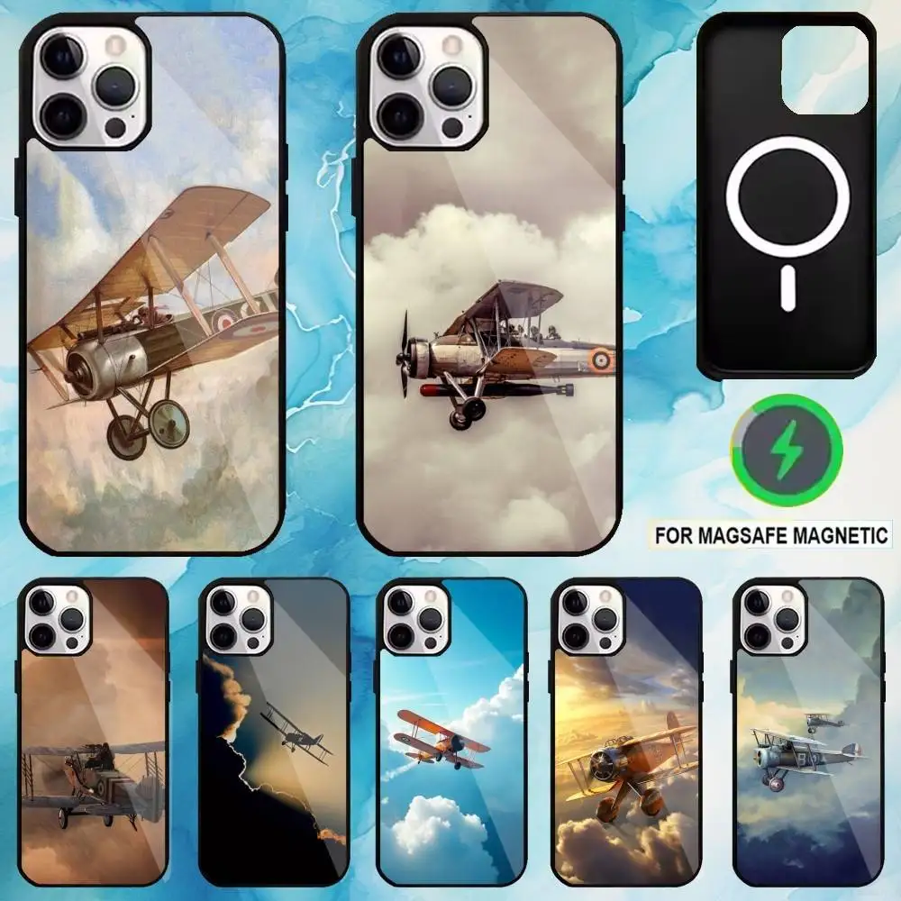 

Propeller fighter jet Phone Case For iPhone17,16,15,14,13,12,11 Plus,Pro Max Magnetic For Magsafe Wireless Charging
