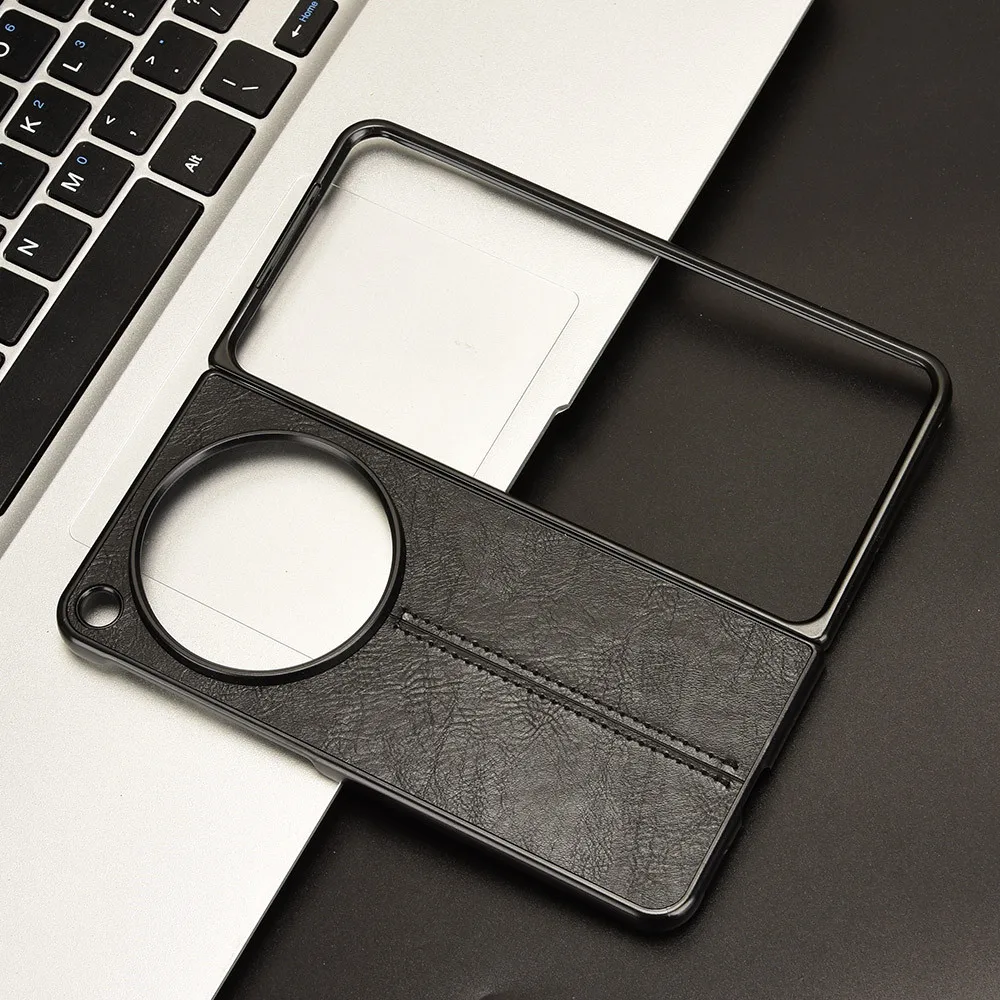 Para OnePlus funda abierta de lujo de piel de becerro líneas de cuero PU funda trasera dura para OnePlus funda de teléfono abierta