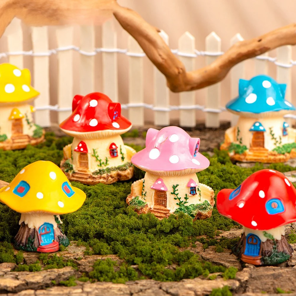 Mini Mushroom Ornaments Gardening Mushroom Small Ornaments Micro Landscape DIY Making Bonsai Decorations