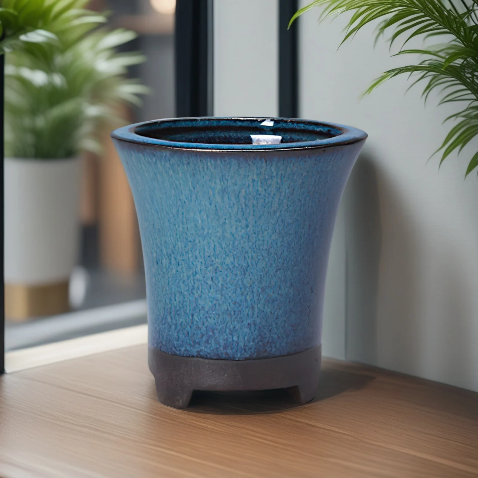 Ceramic Flower Pot with Drain Hole Chinese Style Lily Succulent Vase Orchid Planting Flowerpot Home Decoration Garden Supplies