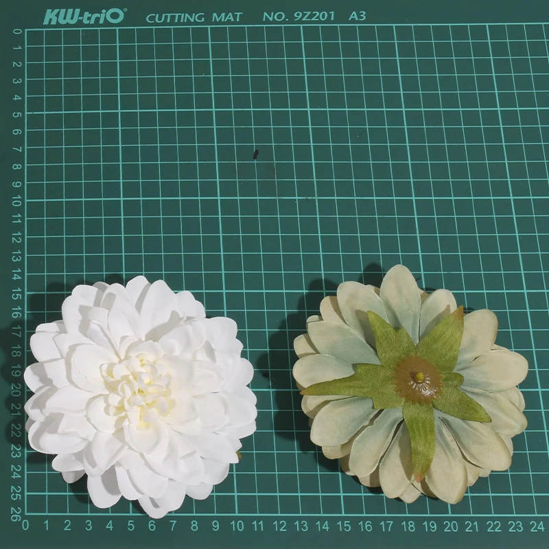 20PCS/11CM Dahlia Artificial Silk Flowers Heads For Wedding Decoration DIY Wreath Gift Box Scrapbooking Craft Fake Flower Head