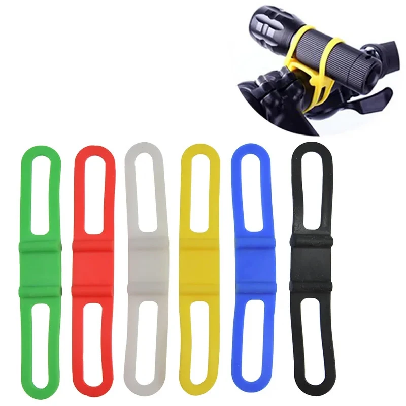AliExpress NONE 3/6Pcs Bicycle Light Stand Bike Handlebar Silicone Band With Mobile Phone Fixed Elastic Flashlight Bandage