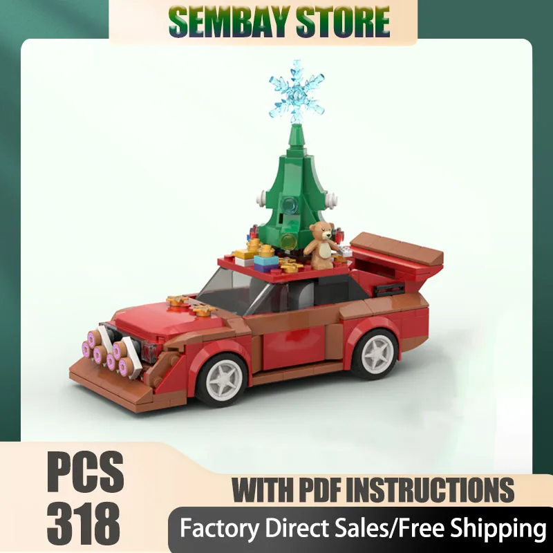 

Moc Building Bricks Modular 1985 Christmas Audi Sport Quattro S1 Model Technology Blocks Christmas DIY Toy Construction Gifts