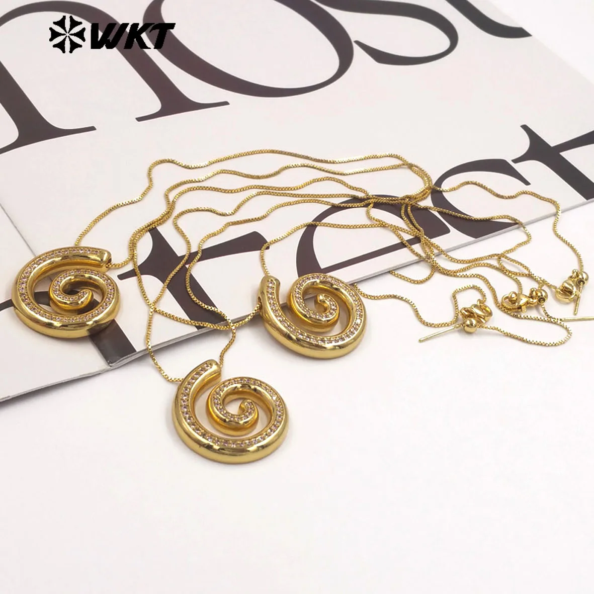 

WT-JFN62 2025 желтое латунное ожерелье с микропаве из кубического циркона 18 дюймов с настоящим позолоченным покрытием для женщин, красная дорожка, мероприятия