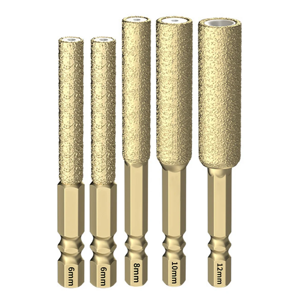 2/3/4/5 pçs broca de diamante haste hexagonal soldada broca de telha seca 6-14mm copo viu buraco abridor ferramentas elétricas acessórios