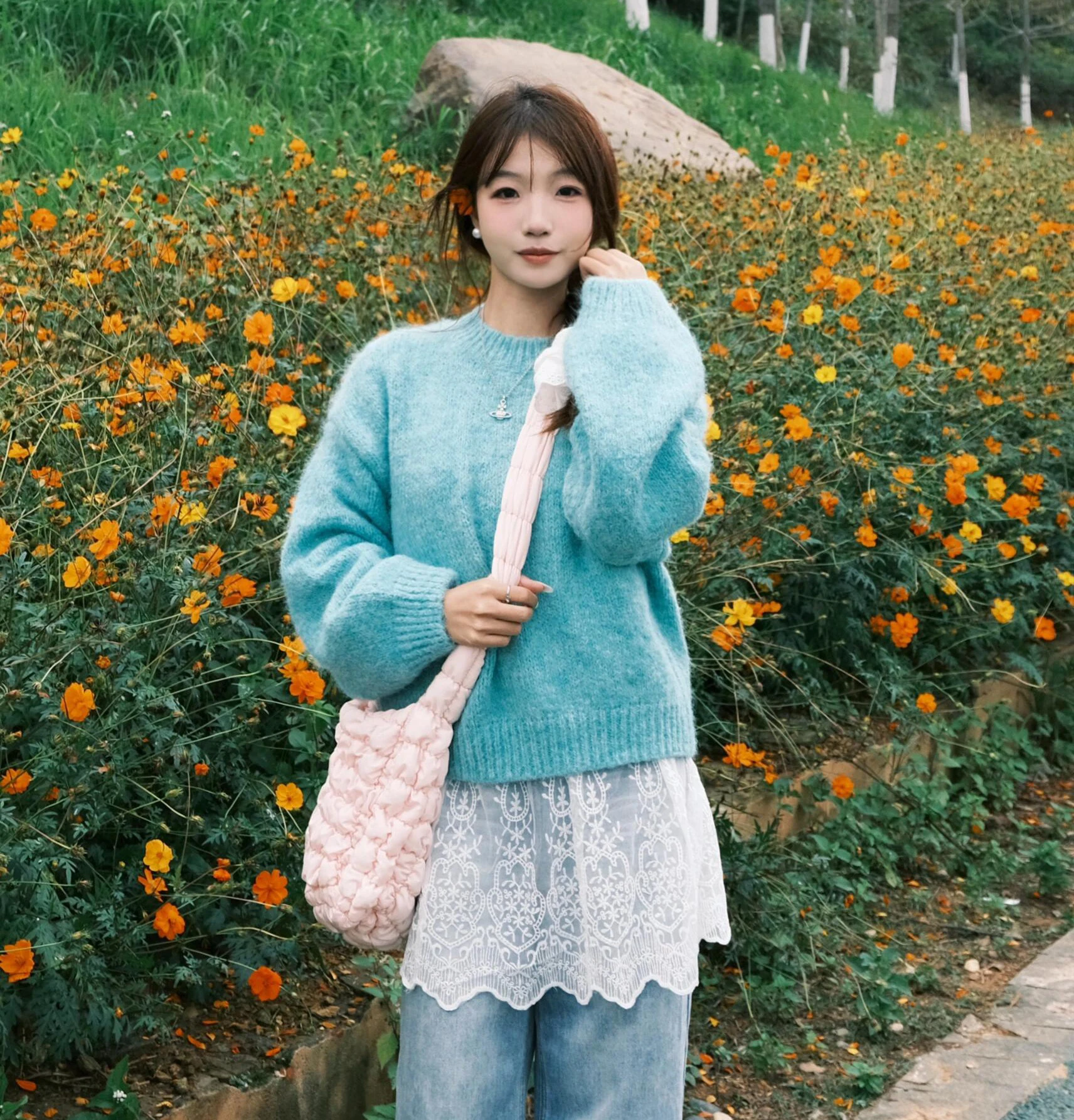 

Осенне-зимняя кружевная юбка-накидка, скрывающая живот, универсальная короткая юбка с эластичной талией, многослойная юбка с вышивкой, с завышенной талией, А-силуэт...