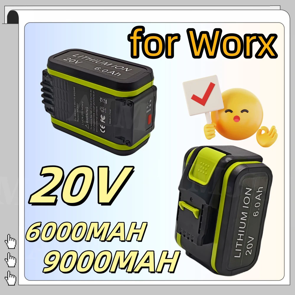 

Used for WORX WA3553/WA3551 20V6000mah Cordless Power Tool Battery WA3572 WA3553 WX390 WX176 WX178 WU268 Backup Battery