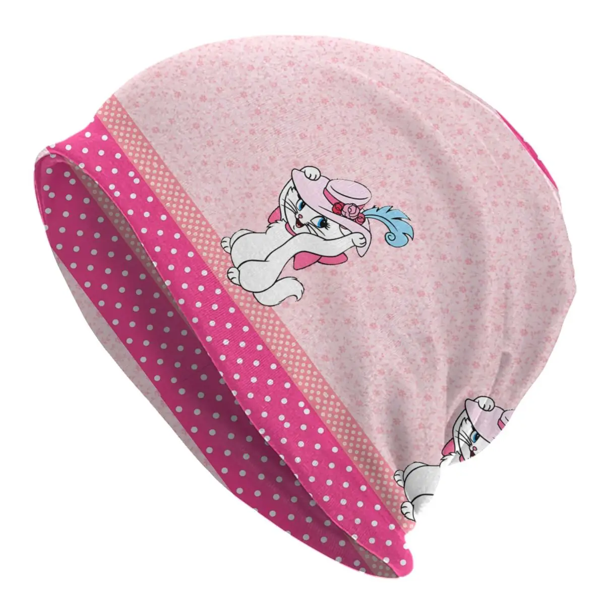 Custom Cartoon Marie Cat The Aristocats Bonnet Hats Knitted Hat For Men Women Winter Warm Funny Kitten Skullies Beanies Caps