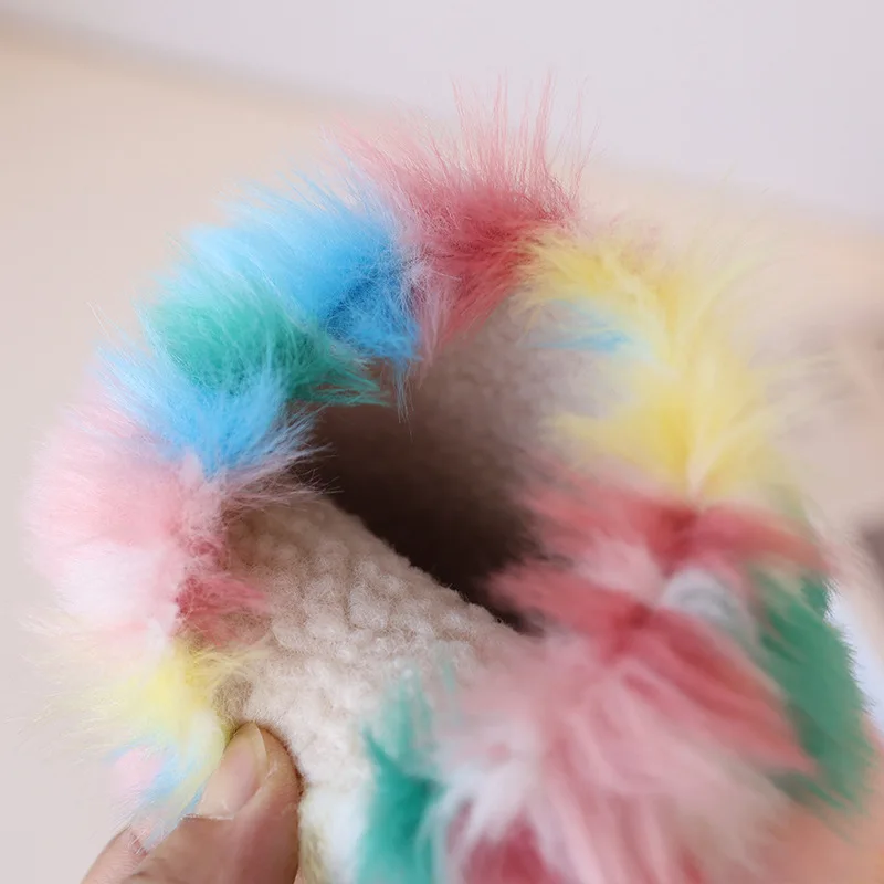 Fashion Show Camouflage Color Kids Snow Boots Winter Warm Plush Baby Girls Ankle Boots Graffiti Children's Shoes