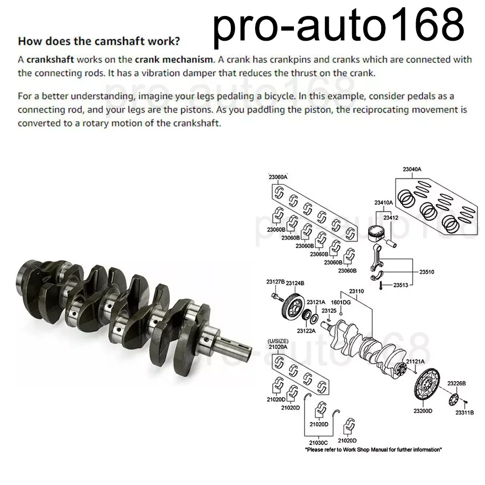 Carbole Engine Crankshaft For Hyundai Sonata Tucson Kia Forte Optima Sportage Rondo 2.4L