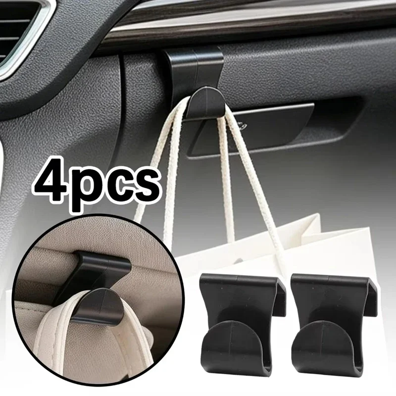 Car Hook Hidden Glove Box Hanger Black Plastic Bag Purse Storage Accessories Automotive Interior Organizer Space Saving Holder