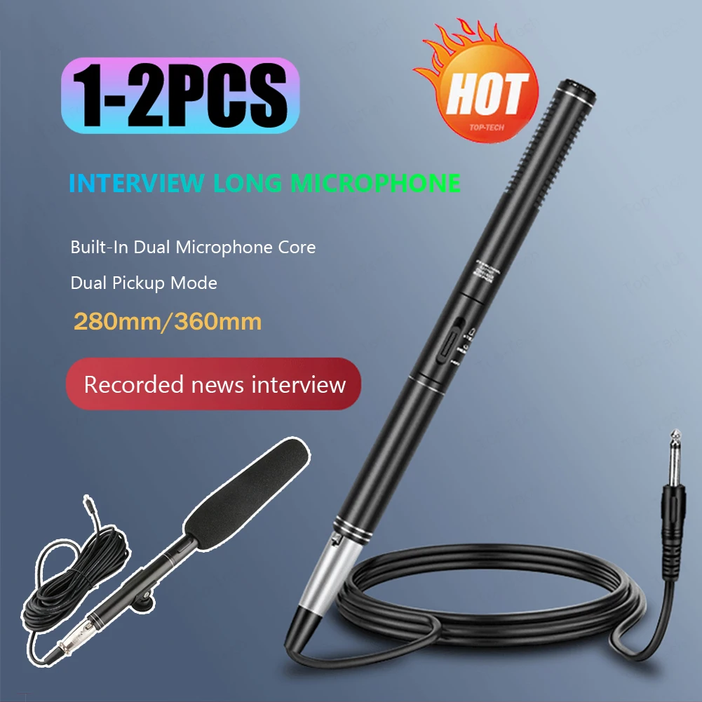 Professional Condenser Microphone Interview Recording Vlog Live Mic Super-cardioid for Canon Nikon Sony DSLR Camera Camcorder