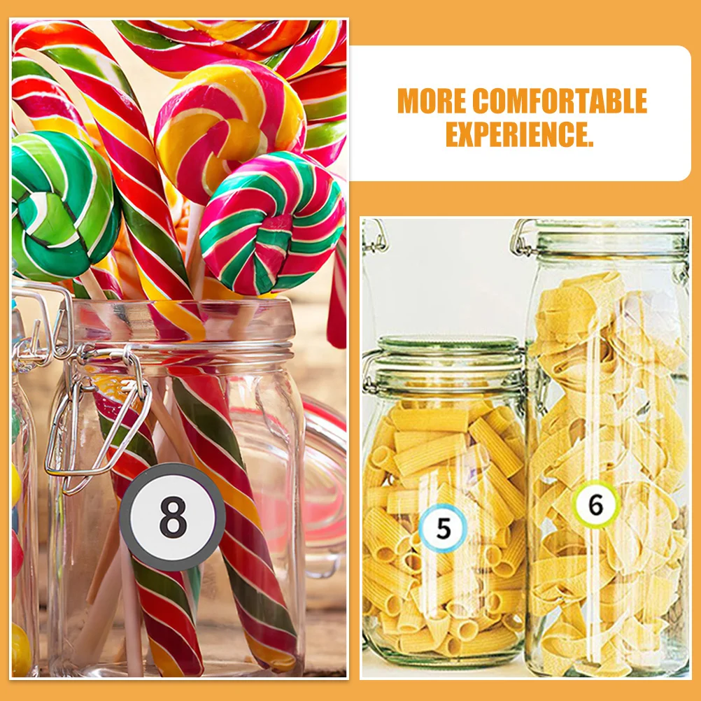 20 Sheets Colorful Number Stickers Round Digital Labels For Office Classroom Organization Self-Adhesive Classification Sticker