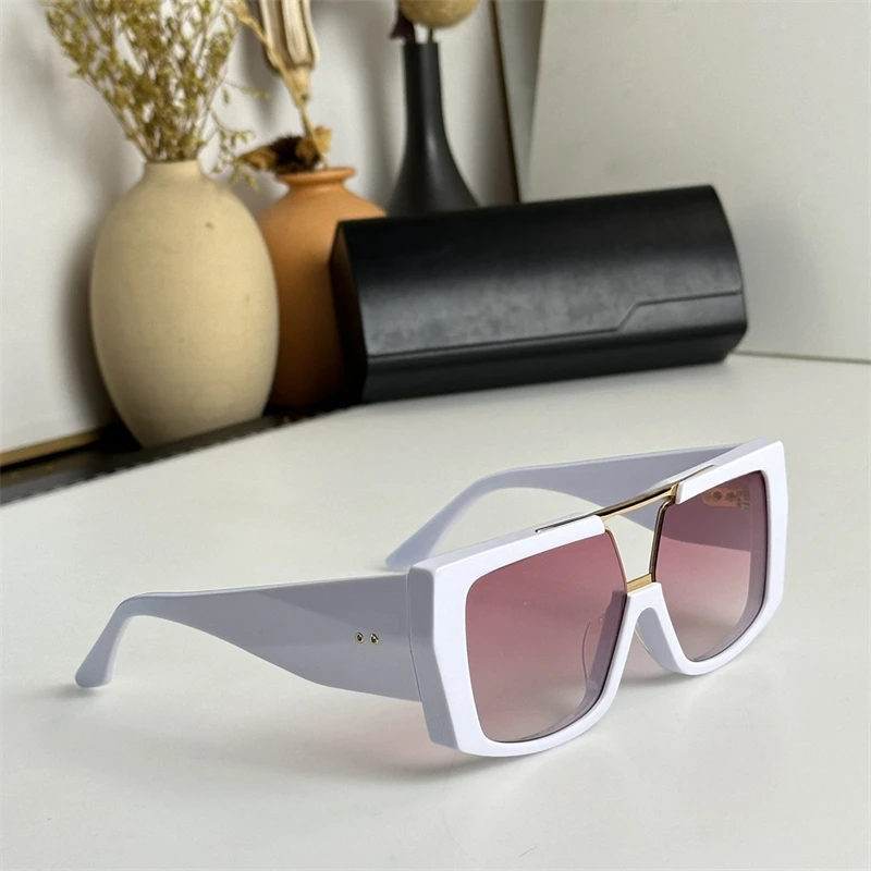 Vintage Square Sunglasses Men Women DTS420 ABRUX Thick Acetate Beach Outdoor Eyewear Luxury Brand Shades Trend Shades