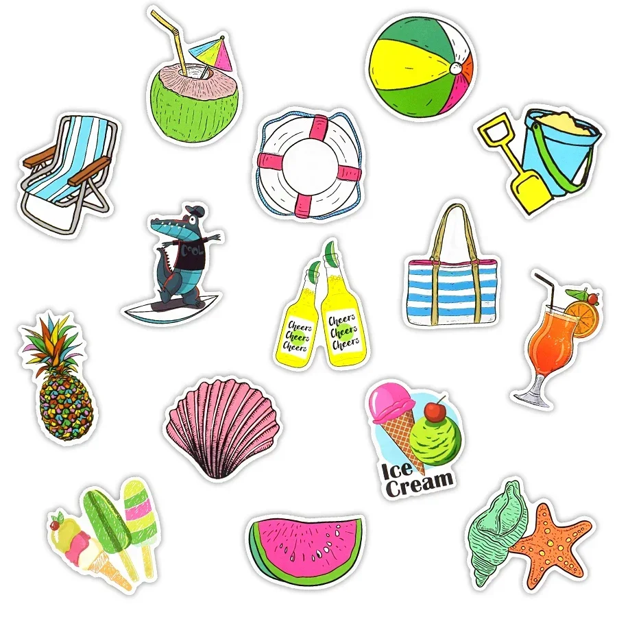 50 stuks zomer Vsco stickers voor laptop koelkast telefoon skateboard koffer auto fiets cool buiten strand vakantie stijl sticker kinderen speelgoed