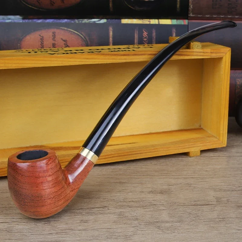 Churchwarden Long Stem Rosewood Wooden Reading Smoking Pipe 3mm Filter Wooden Tobacco Pipe Acrylic Mouthpiece Smoking Accessorie