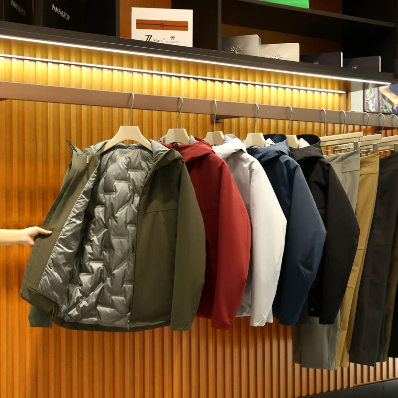 

Мужская легкая зимняя куртка-пуховик для активного отдыха, с проклеенными швами, водоотталкивающая, модная, городская, молодежная, стандартной длины, однотонная