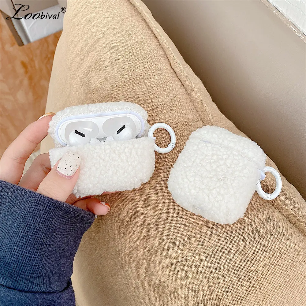 Cute Plush Winter Earphone Case For Apple Airpods Pro 3 2 1 Keychain Soft Fur Wireless Charging Bluetooth Cover For Air Pods Pro