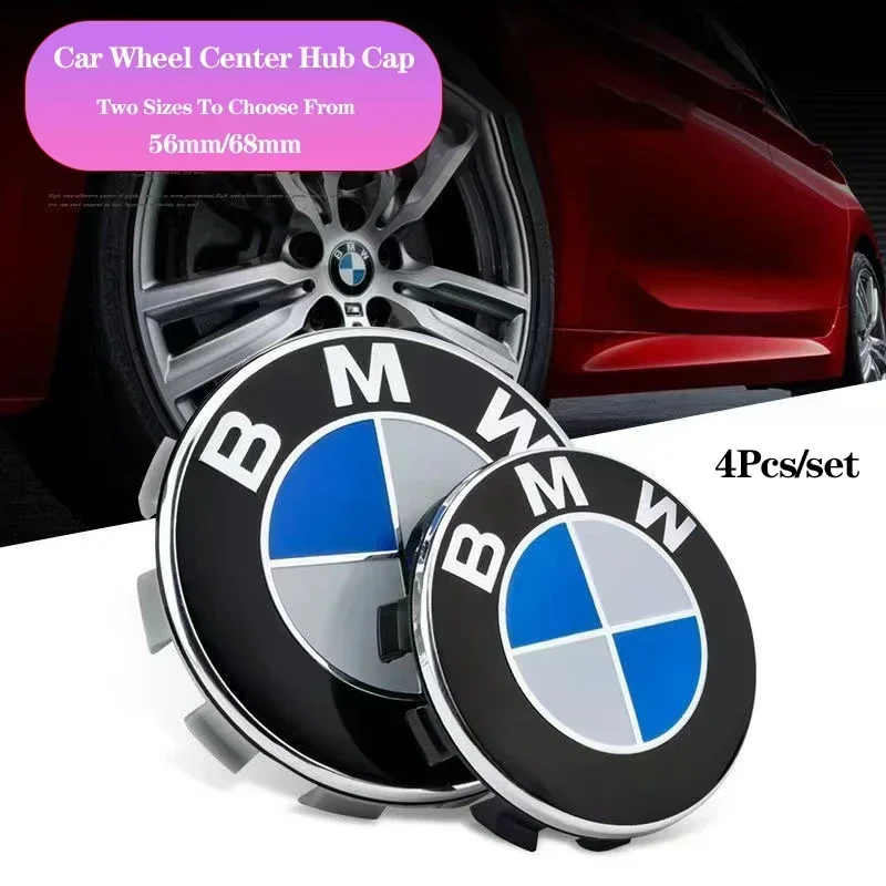 

56/68MM Auto Hub Caps for BMW 1 3 5 7 Series M M3 M5 M6 F01 F20 F10 X5 E36 Car Wheel Center Cover Hubcaps Decoration Accessories