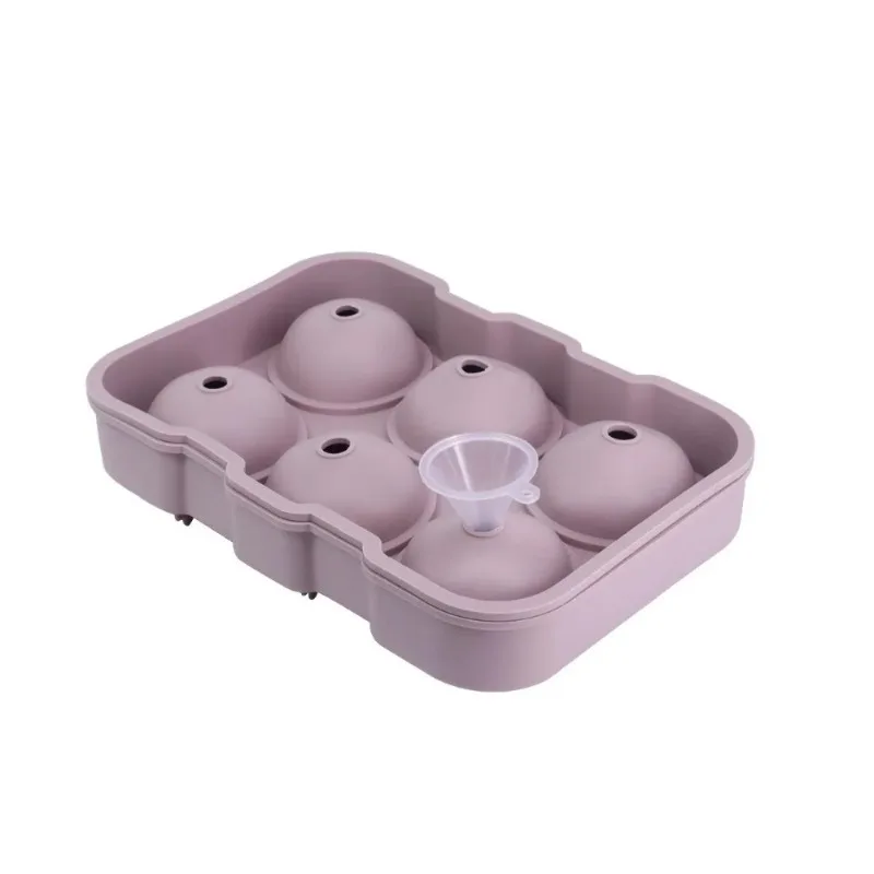 New 1Pcs 6-Hole Large Round Ball Mold Barware Food Grade Silicone Ice Frame Ice Mold Round High Ball Ice Ball Maker Whiskey