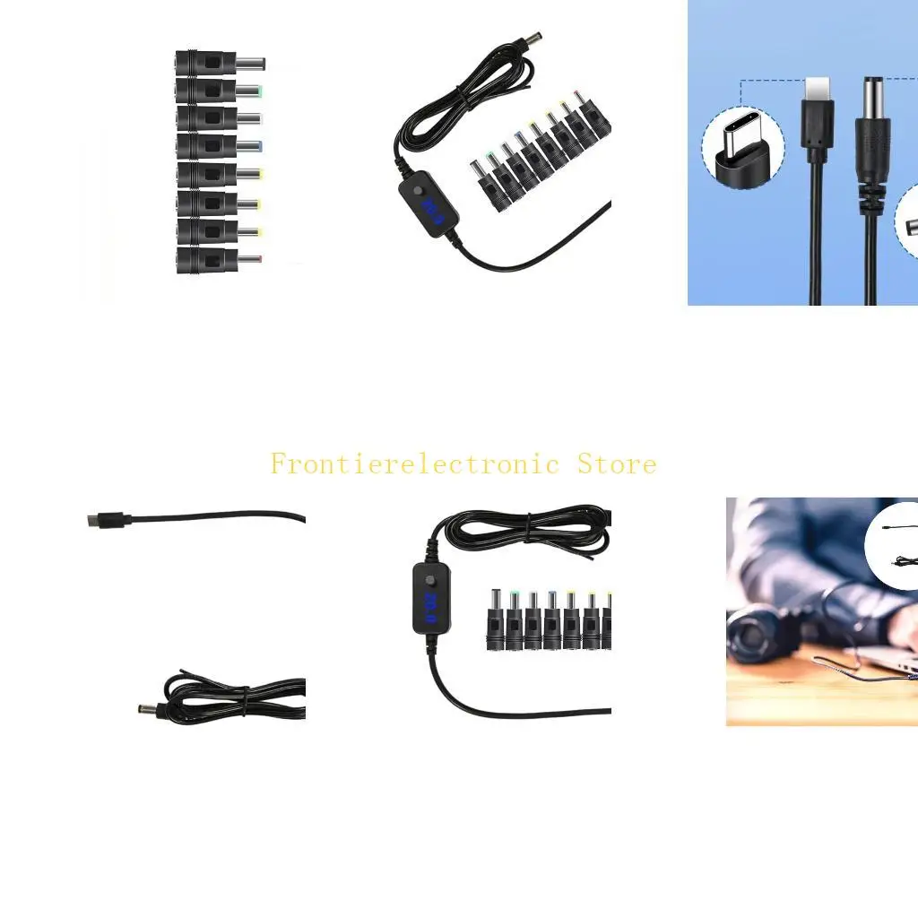 

G8DB Type C to 5.5x2.5mm 5V 9V 12V 15V 20V Power Cable for Studio Speaker Fan Lamp