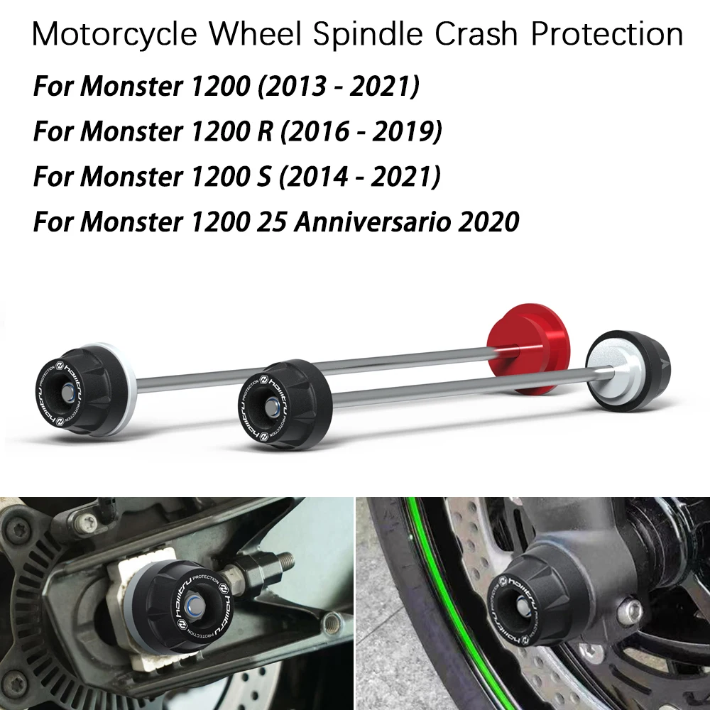 

Rear Front Axle Fork Crash Slider For Ducati Monster 1200 R/S/25 Anniversario Motorcycle Wheel Protector