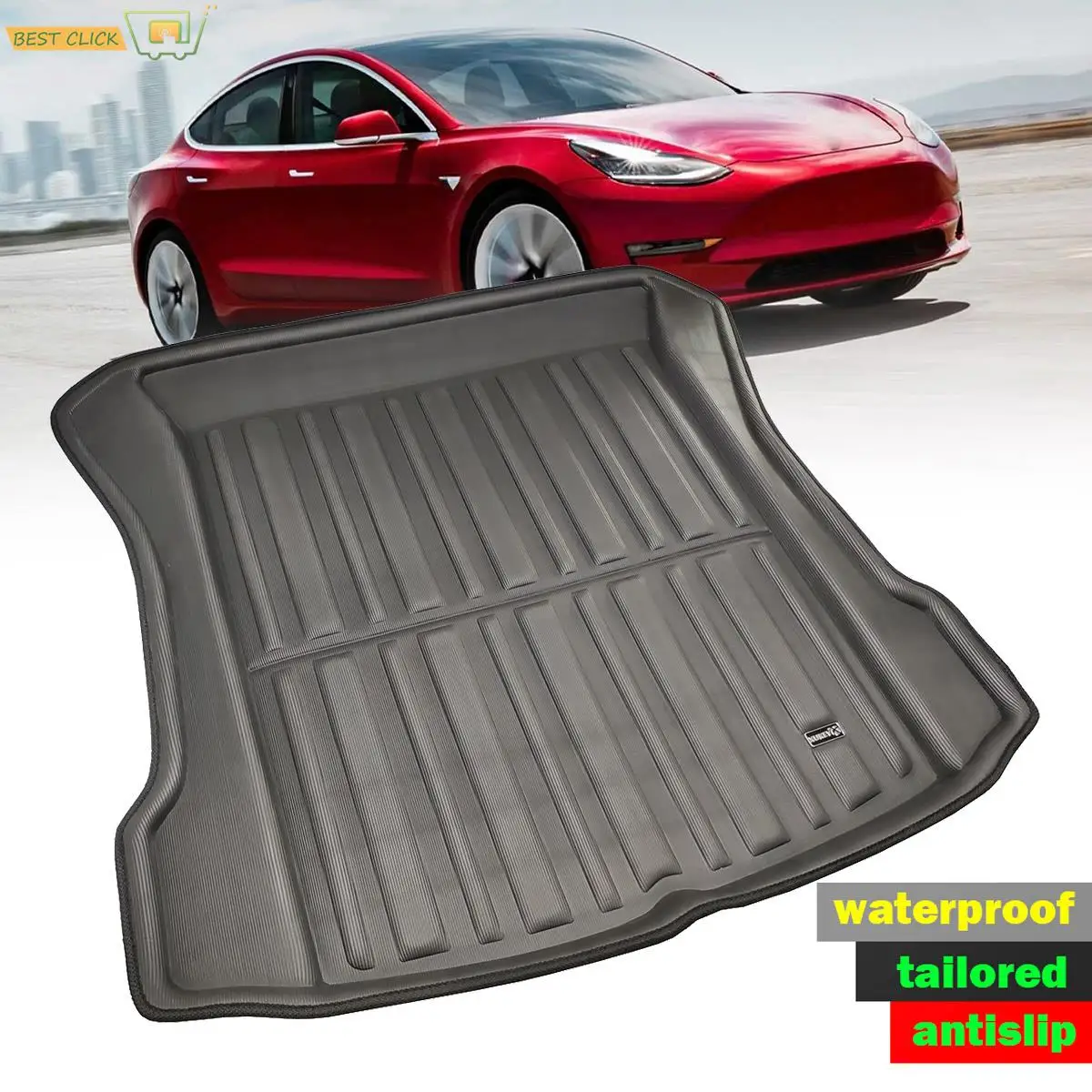 

Car Boot Liner For Tesla Model 3 BlueStar 2017 2018 2019 2020 2023 Cargo Rear Trunk Mat Luggage FLoor Carpet Tray Waterproof