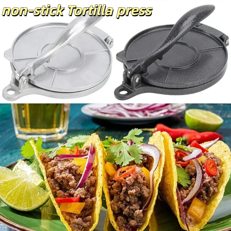 لتقوم بها بنفسك دليل جهاز ضغط التورتيلا صانع الألومنيوم للاستخدام المنزلي غير عصا الثقيلة عجينة الذرة الصحافة المكسيكي صانع الخبز المسطح 16/20 سنتيمتر #1