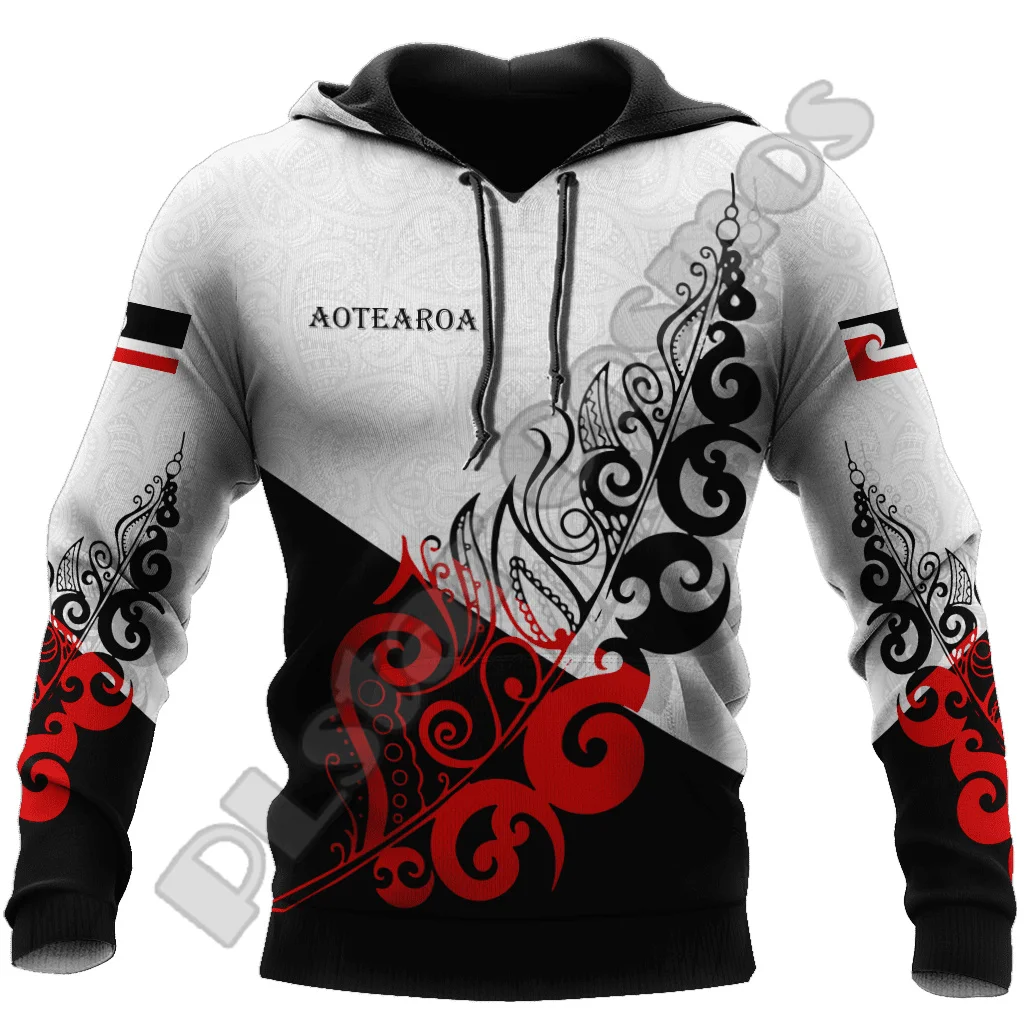 Custom Name Country Flag New Zealand Aotearoa Maori Tattoo Retro Tracksuit 3DPrint Pullover Streetwear Casual Jacket Hoodies X7