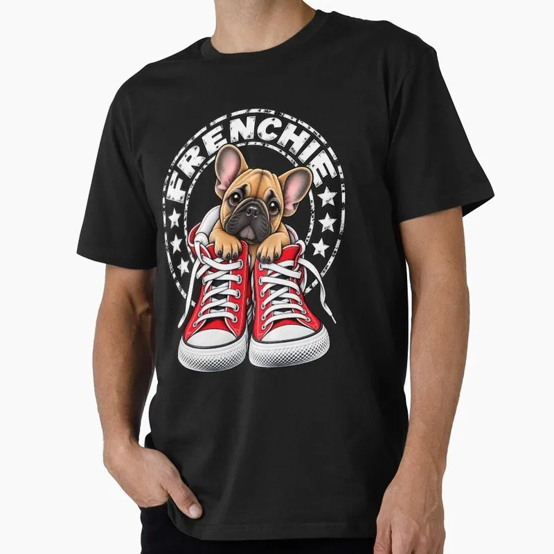 Frenchie Bulldog Graphic T-shirt for Dog Dad Unisex 100% Cotton Short Sleeve Print Tee Pet owner Surprise Gift Streetwear Tops