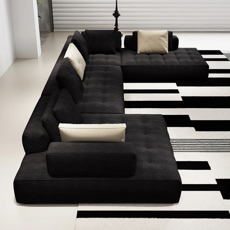 

Italian minimalist sofa, designer high-end leather creative Italian matte cloth
