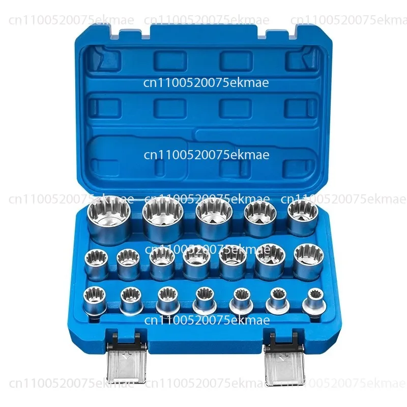 

19Pcs Socket Bit Set 1/2 Inch Tool 8-32mm Multi-tooth Nuts Vehicle Repair Tool Kit