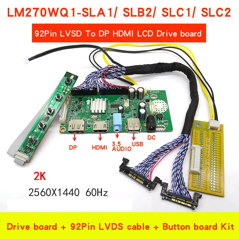 

27 дюймов LM270WQ1(SL)(A1) LM270WQ1-SLA1 SLB2 SLC1 SLC2 2560*1440 2K ЖК-экран HDMI-совместимый DP контроллер драйвер платы комплект